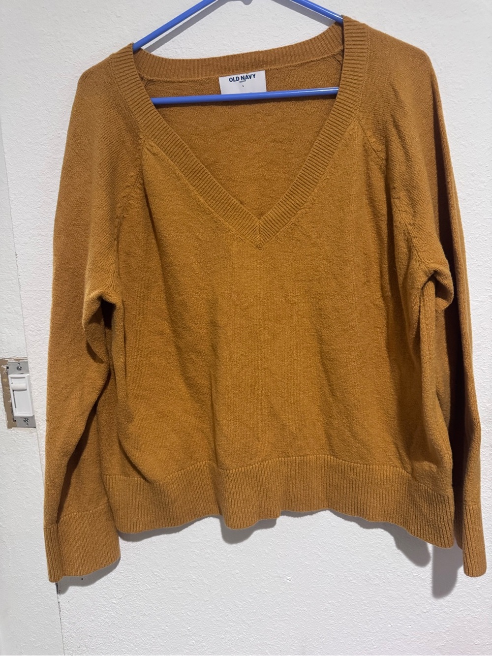 Old Navy Women's V-Neck Sweater in Mustard Brown